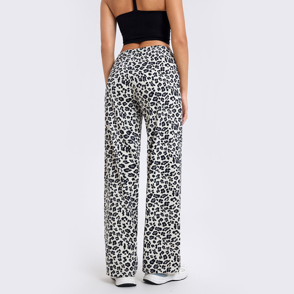 Leopard Print Sports Loose Straight-Leg Pants for Women, Quick-Dry Running Slimming Fitness Pants, Drapey Naked-Feel Yoga Pants - image 2