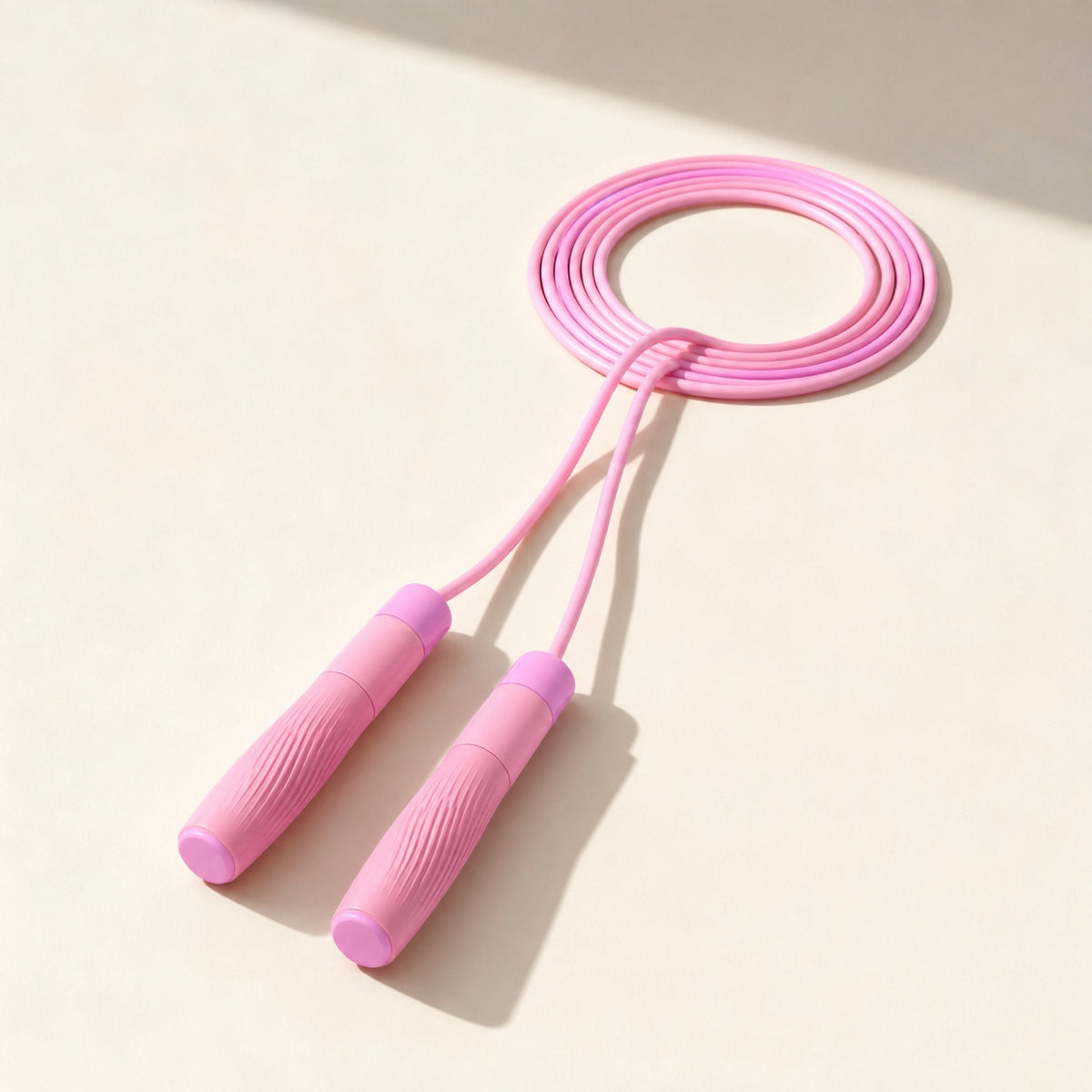 PVC bearing skipping rope with an adjustable 2.8 m rope and silicone handles