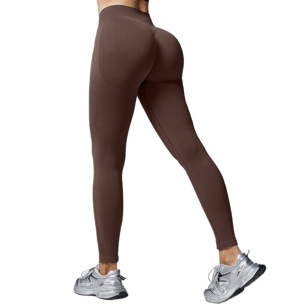 Trendy High-Waisted Tummy Control Butt-Lifting Women's Yoga Leggings, Elastic Quick-Dry Peach Fitness Pants - image 5