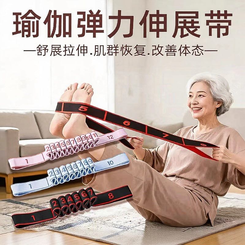 In-Stock Digital Dance Resistance Bands Yoga Straps 8-Grid 10-Grid 12-Grid Exercise Waist Leg Stretching Resistance Bands - image 1