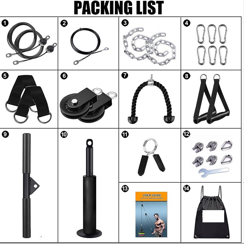 Pulley Rope Pull-Down Set Fitness Equipment Accessories DIY Chest Clamp Kit Arm Strength Device Triceps Free Matchinging - image 3