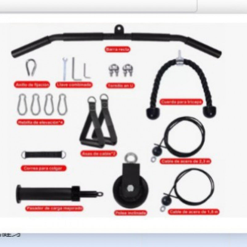 Pulley Rope Pull-Down Set Fitness Equipment Accessories DIY Chest Clamp Kit Arm Strength Device Triceps Free Matchinging - image 4