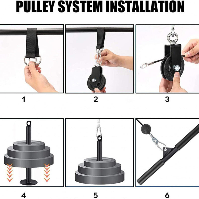 Pulley Rope Pull-Down Set Fitness Equipment Accessories DIY Chest Clamp Kit Arm Strength Device Triceps Free Matchinging - image 5