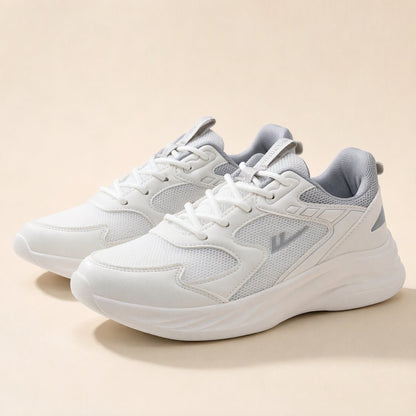 Breathable mesh lace-up shoes with an EVA sole, round toe, and low heel - view 3