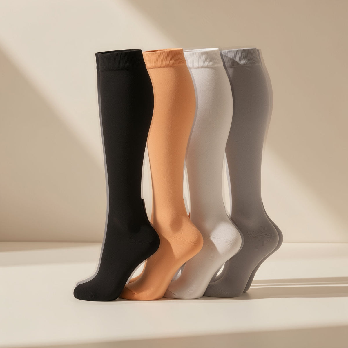 Calf-height polyester sports compression socks with a polka-dot pattern - view 4