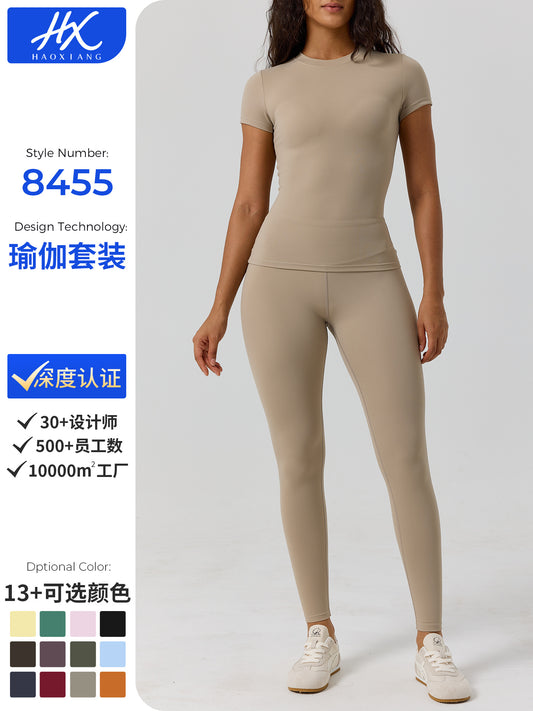 8455 Cross-Border Popular Yoga Clothing Women's Suit Two-Piece High-End Quick-Drying Fitness Clothing Women's Sports Yoga Suit - image 1