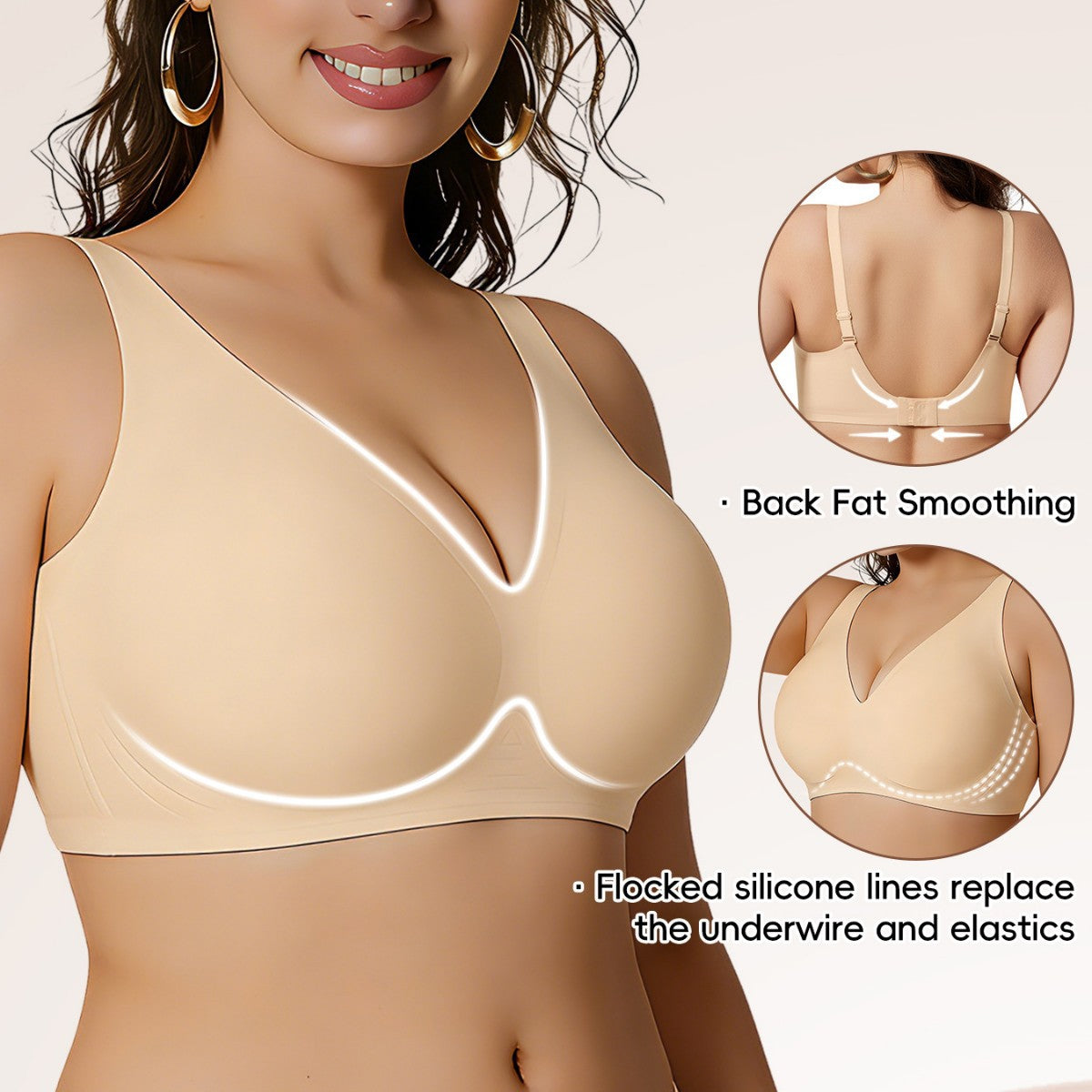 Amazon Cross-Border Seamless Jelly Strip Plus-Size Bra Without Underwire, Push-Up, Ice Silk, Outward Expansion Bra, Women's Leopard Print - image 1