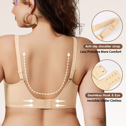 Amazon Cross-Border Seamless Jelly Strip Plus-Size Bra Without Underwire, Push-Up, Ice Silk, Outward Expansion Bra, Women's Leopard Print - image 2