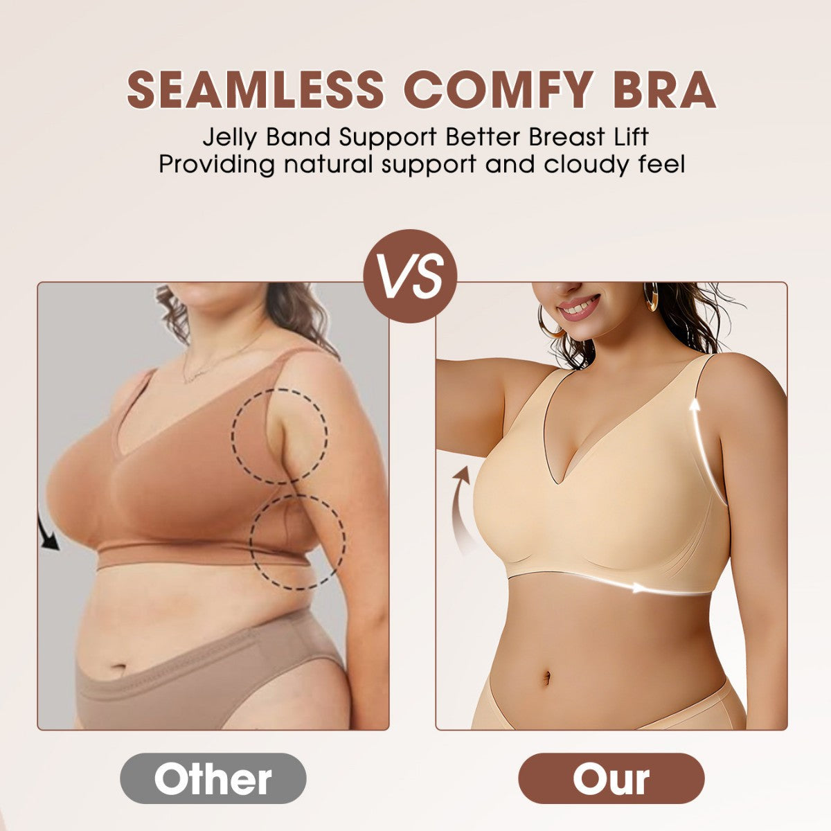 Amazon Cross-Border Seamless Jelly Strip Plus-Size Bra Without Underwire, Push-Up, Ice Silk, Outward Expansion Bra, Women's Leopard Print - image 4