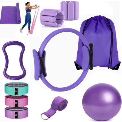 Yoga Fitness Thirteen-Piece Set of Webbing Latex Silk Hip Circle Latex Elastic Ring Yoga Ball Stretch Belt Pilates Circle - image 1