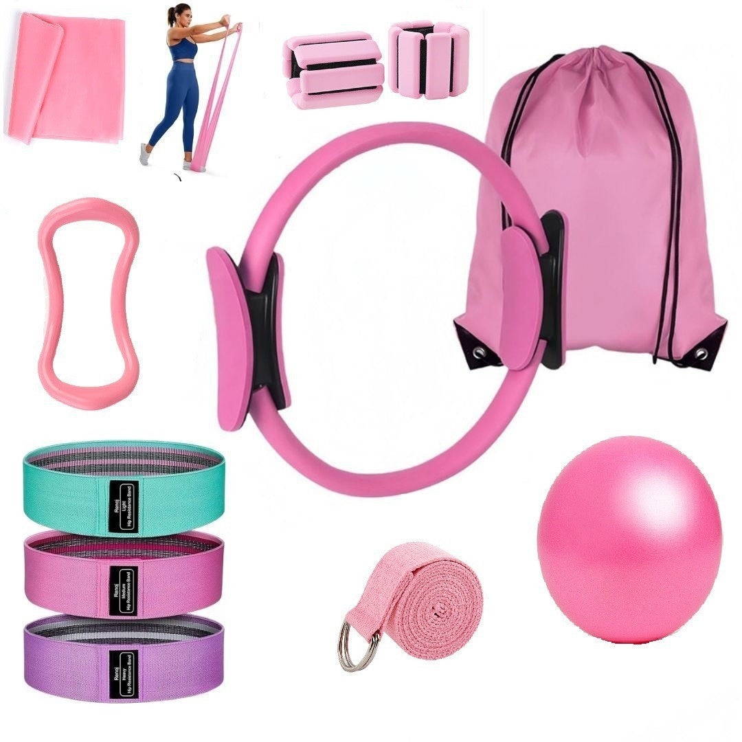 Yoga Fitness Thirteen-Piece Set of Webbing Latex Silk Hip Circle Latex Elastic Ring Yoga Ball Stretch Belt Pilates Circle - image 5