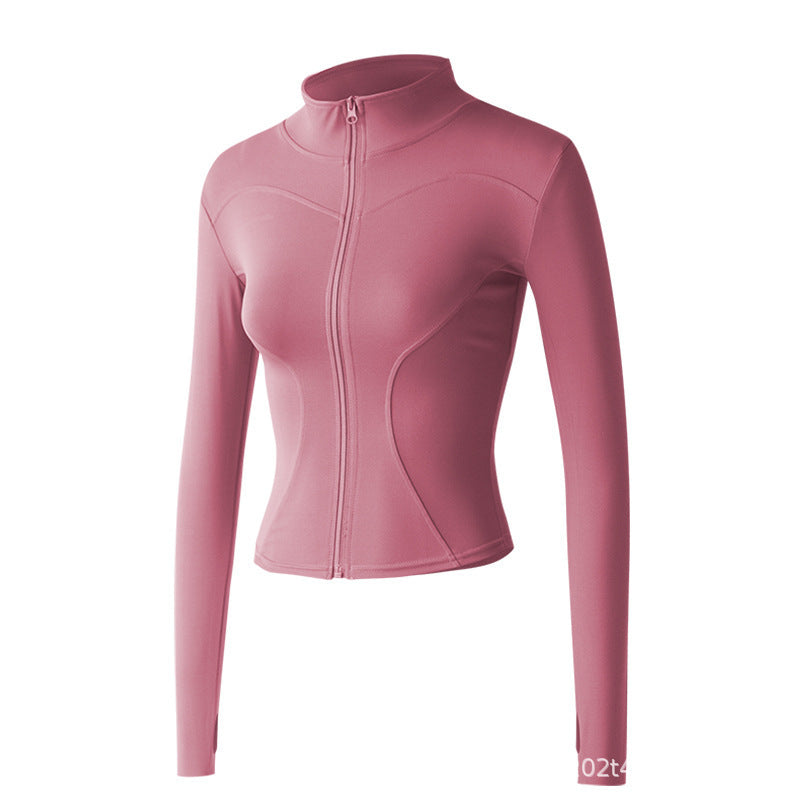 Lulu Yoga Jacket High Elastic Tight Quick-Drying Sports Jacket Slim Slimming Look Sports Top Running Fitness Wear - image 5
