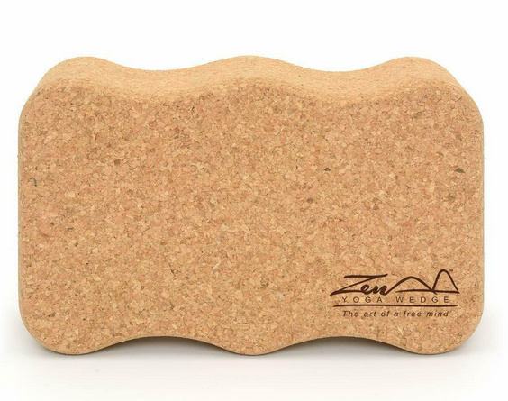 Cork Wood Yoga Block Brick Wave