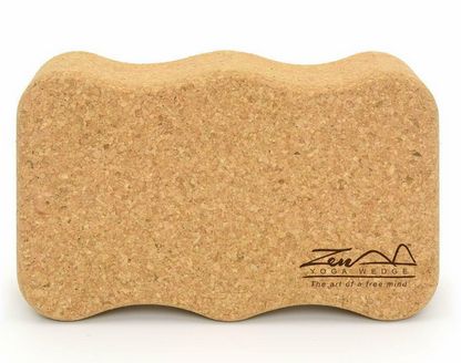 Cork Wood Yoga Block Brick Wave