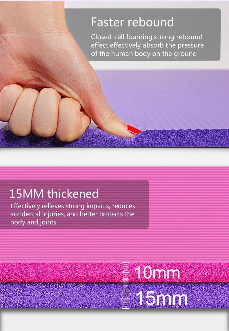 185*90cm Enlarged Yoga Mat 15mm