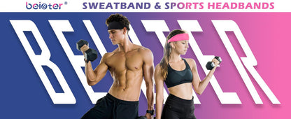 5-Piece Women's Anti-Slip Sports Sweat-Absorbing Headbands Elastic Yoga…