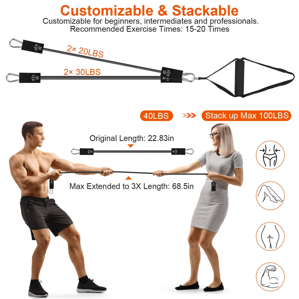 Pilates Bar with Resistance Bands Kit