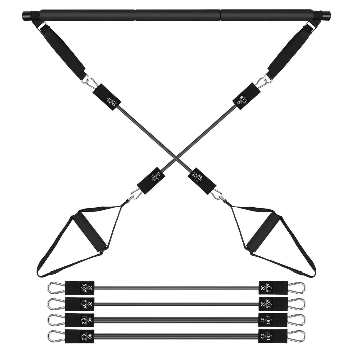 Pilates Bar with Resistance Bands Kit