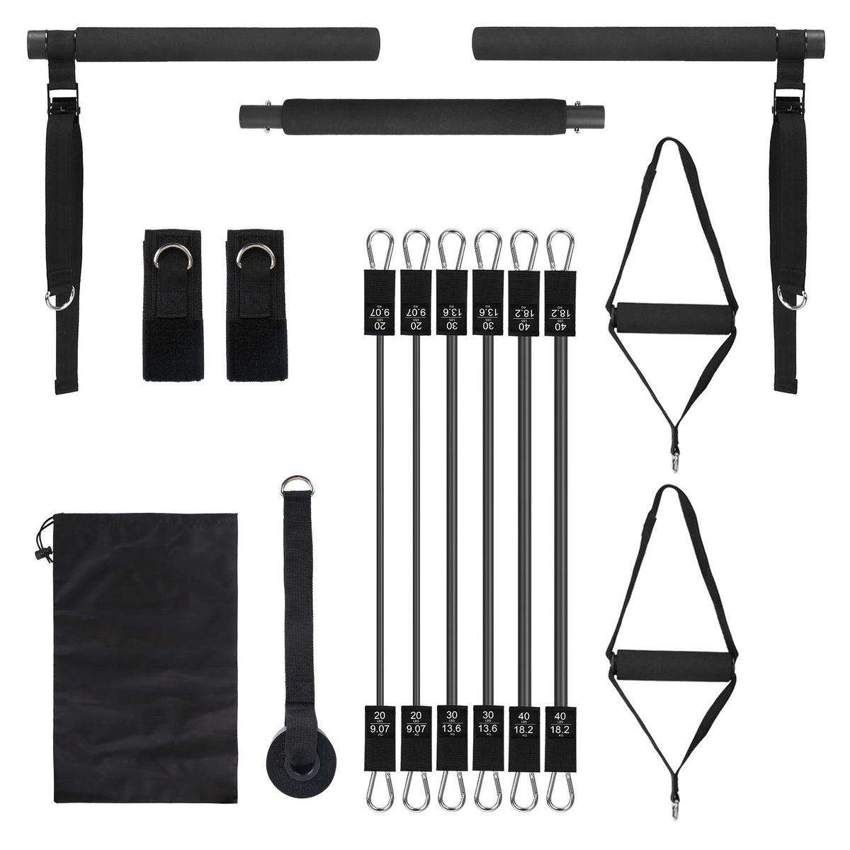 Pilates Bar with Resistance Bands Kit