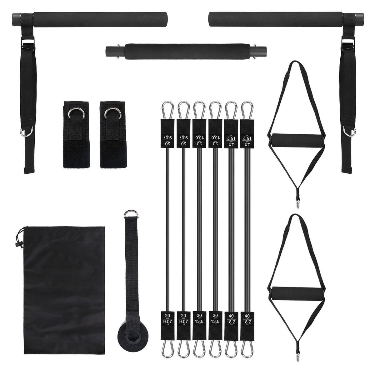 100LBS OR 180LBS Band Options - 1Pc Pilates Bar Kit Multifunctional Pilates…