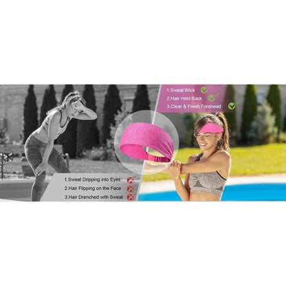 5-Piece Women's Anti-Slip Sports Sweat-Absorbing Headbands Elastic Yoga…