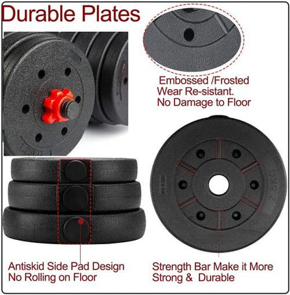110 LB 2-in-1 Dumbbell & Barbell Set – Full-Body Workout Weights | Model DXYL02