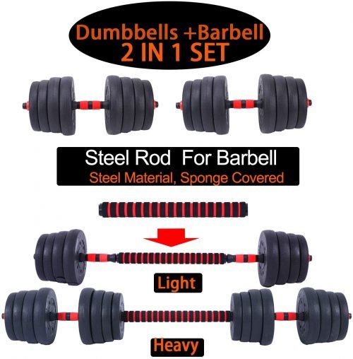 110 LB 2-in-1 Dumbbell & Barbell Set – Full-Body Workout Weights | Model DXYL02
