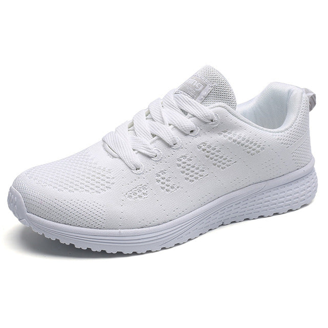 Fashion Tenis Feminino woman Lace-up White Sport Shoes Sneakers Light Round Cross Straps Flat Tennis Woman Shoes Outdoor Gym