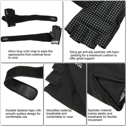 Gym Gloves With Wrist Support - For Body Building Sports, Fitness, Weight-lifting