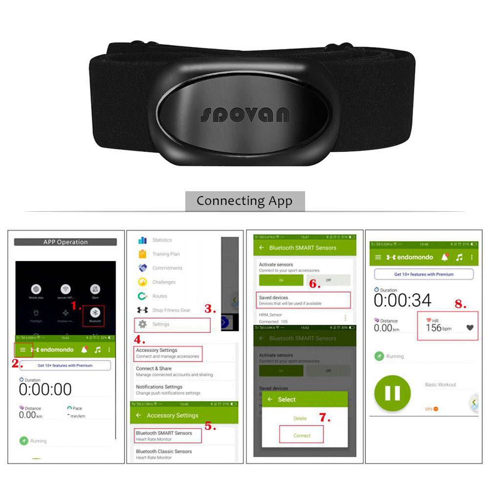 Sports Heart Rate Monitor - Smart Sensor BT 4.0 Wireless