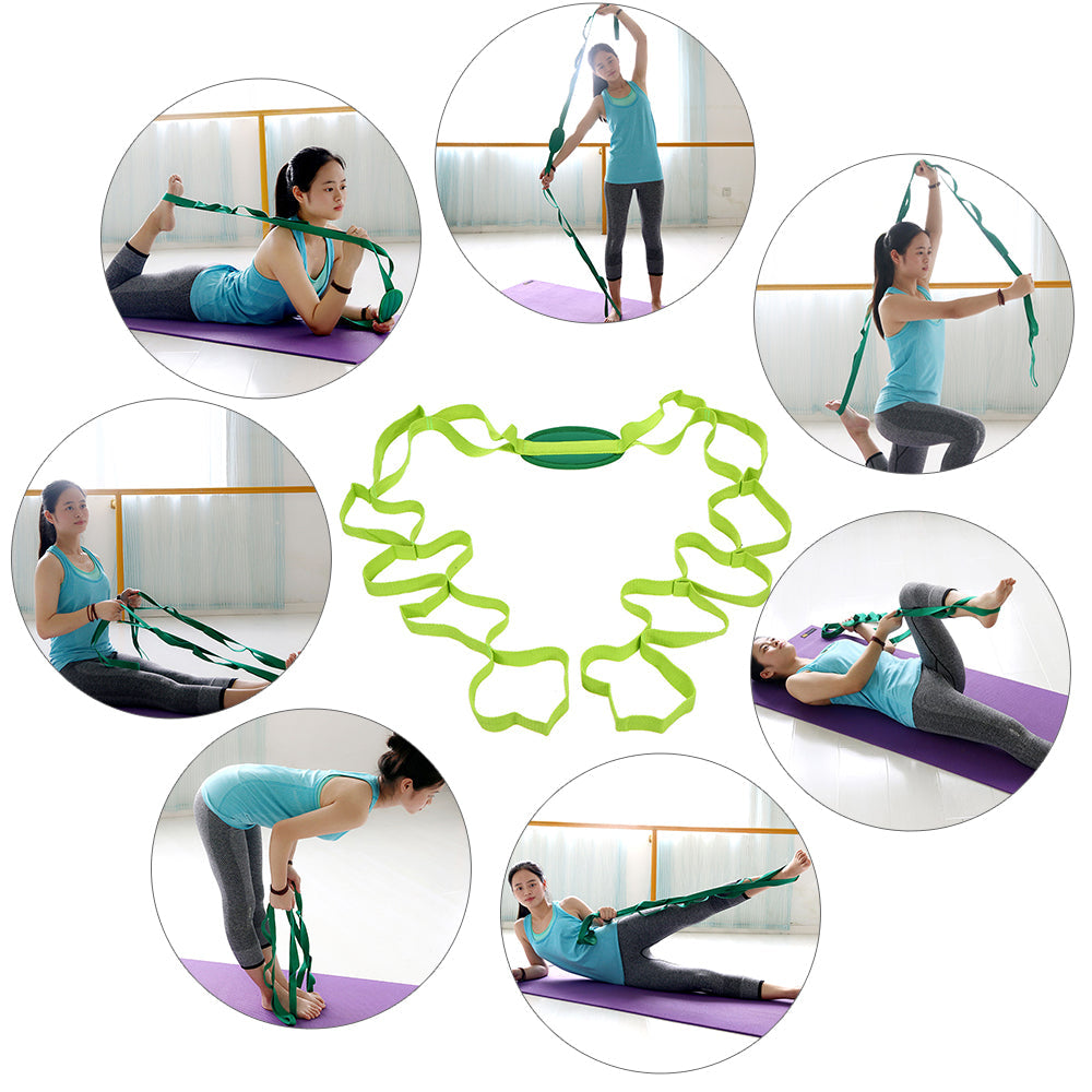 Yoga & Fitness - Cotton Stretch Strap - Multiple Grip Loops