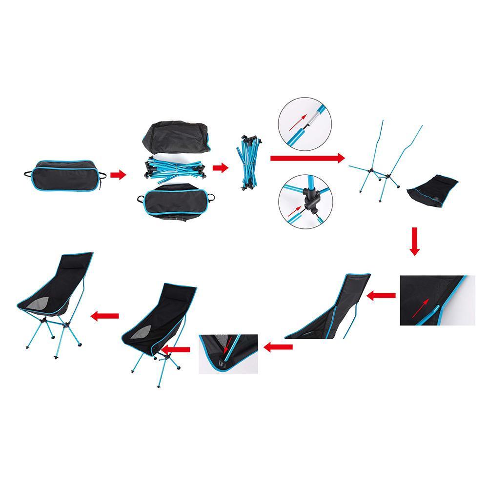 Ultra Lightweight Portable Folding Chair with a Pouch