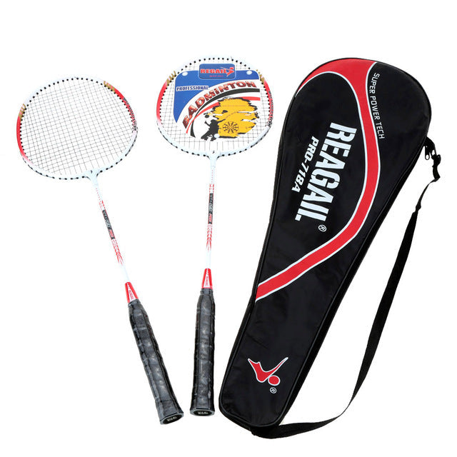 2 Lightweight Badminton Racquets with a Bag