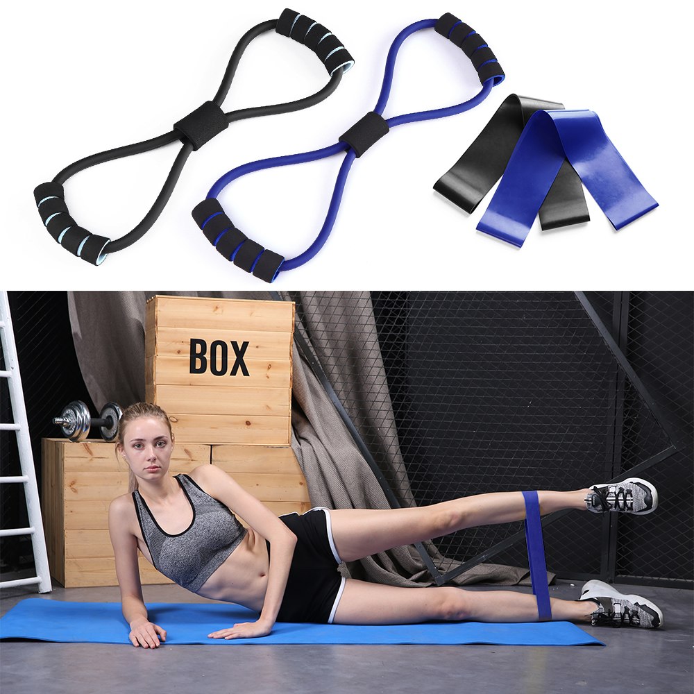 8 Shaped Chest Expanders & Resistance Bands Set