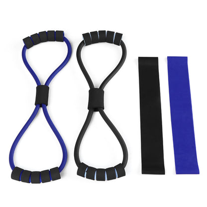 8 Shaped Chest Expanders & Resistance Bands Set